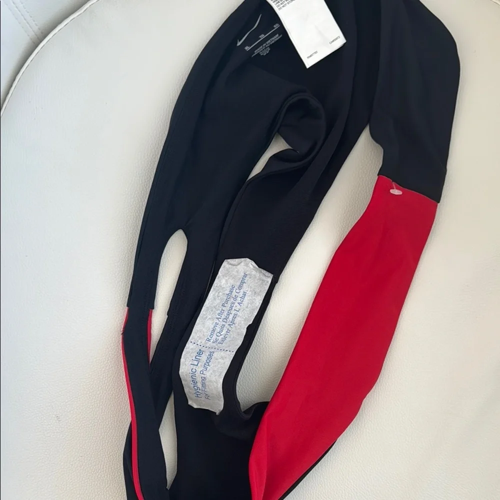 Nike Icon Sneakerkini Asymmetrical Bikini Bottom Black and Red Swimwear